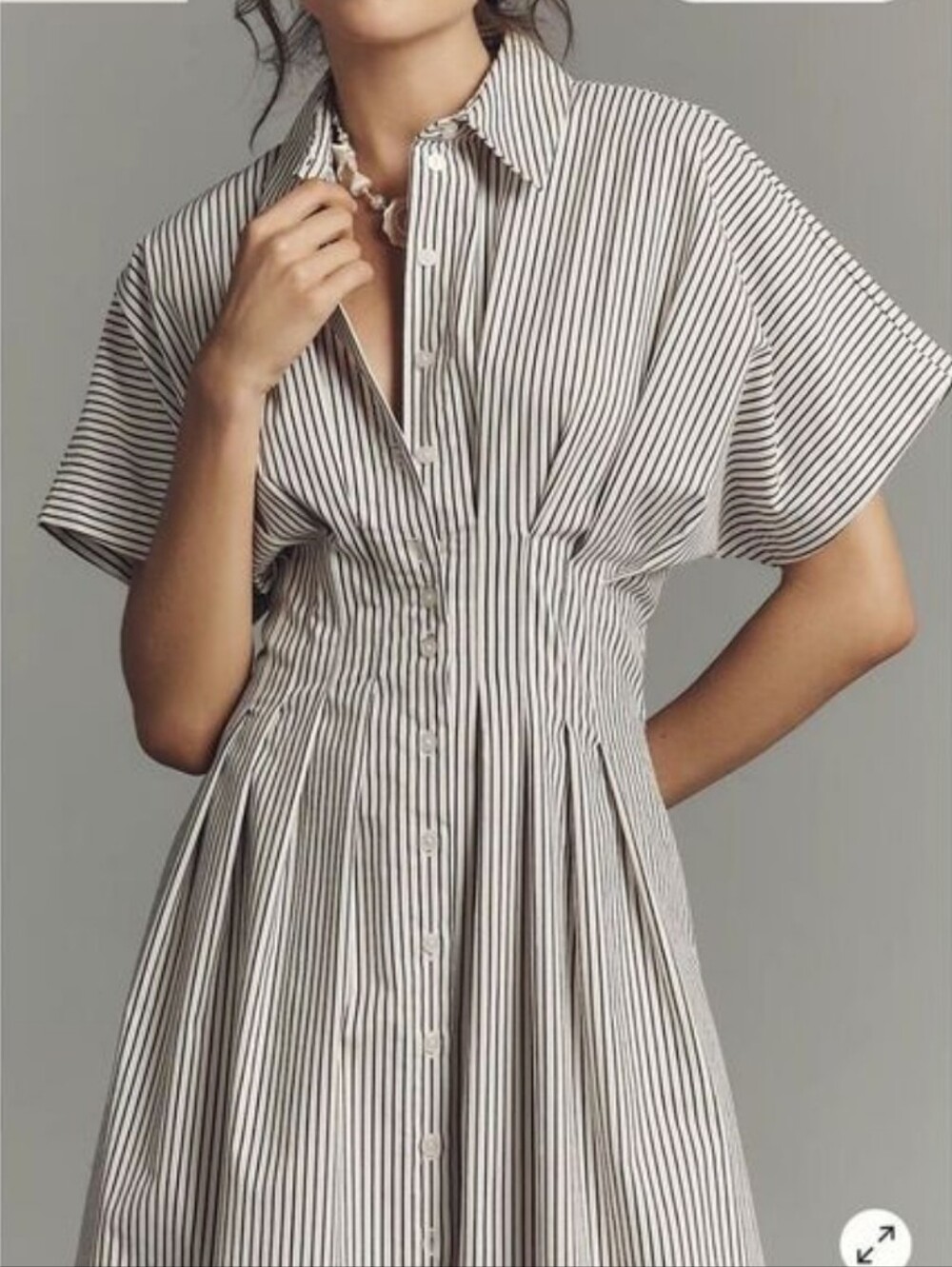 Exquise Striped Midi Shirt Dress from Anthropologie